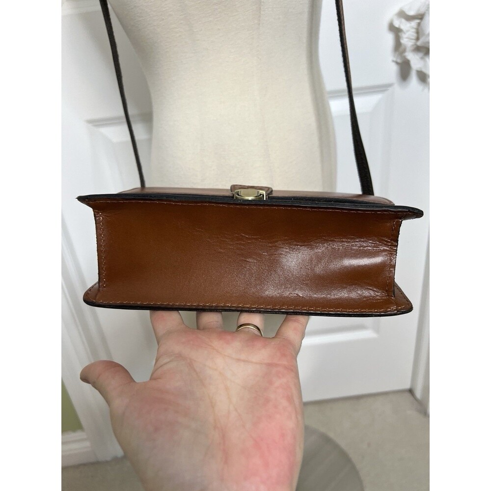 Patricia Nash Tan Leather Flap Satchel Cross Body Purse & Matching Card Wallet - Picture 7 of 16